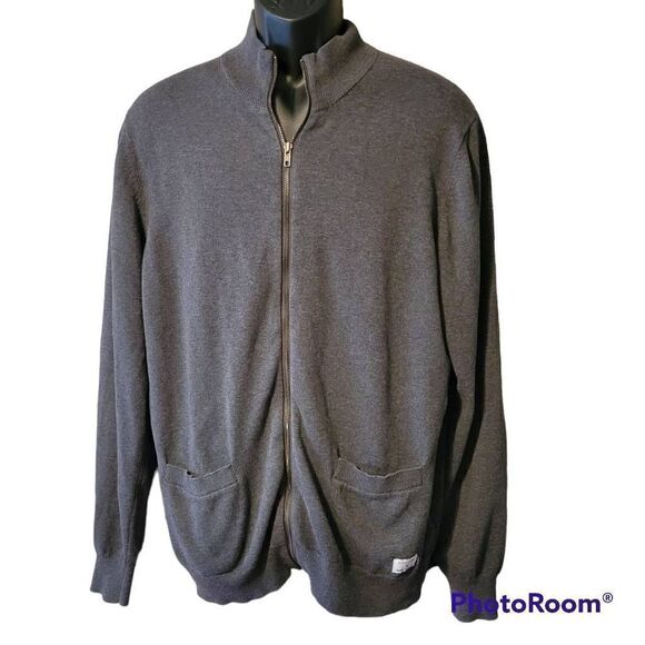 Five Four Grey Men's Full Zip Sweater Size Large - Picture 1 of 9